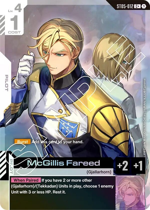 Image for McGillis Fareed (C+) (ST05-012) (Holofoil) [Starter Deck 05: Iron Bloom] - Gundam Card Game