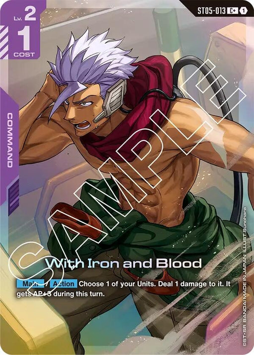 Image for With Iron and Blood (C+) (ST05-013) (Holofoil) [Starter Deck 05: Iron Bloom] - Gundam Card Game