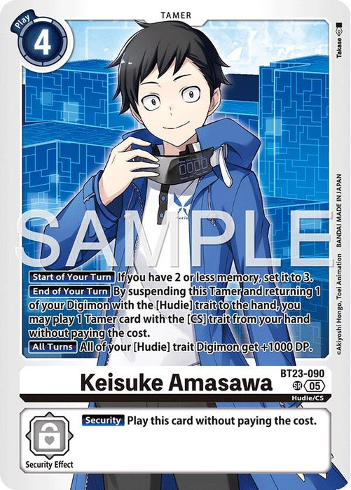 Keisuke Amasawa (BT23-090 SR) (Foil) [Hackers' Slumber]