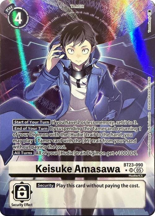 Keisuke Amasawa (Alternate Art) (BT23-090 SR) (Foil) [Hackers' Slumber]