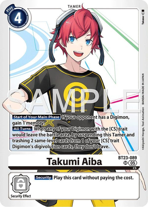 Takumi Aiba (BT23-089) (Foil) [Hackers' Slumber]