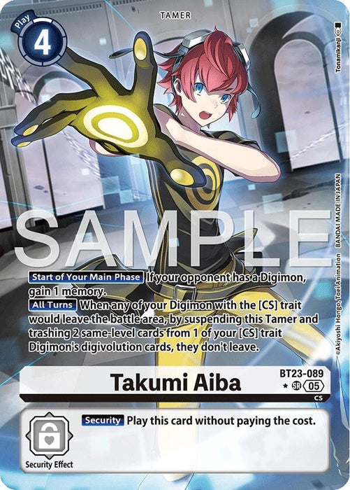 Takumi Aiba (Alternate Art) (BT23-089) (Foil) [Hackers' Slumber]