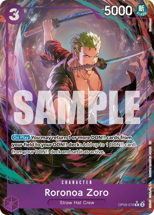 Image for Roronoa Zoro - OP09-076 (Alternate Art) (OP09-076) (Foil) [Premium Booster -The Best- Vol. 2] - One Piece Card Game