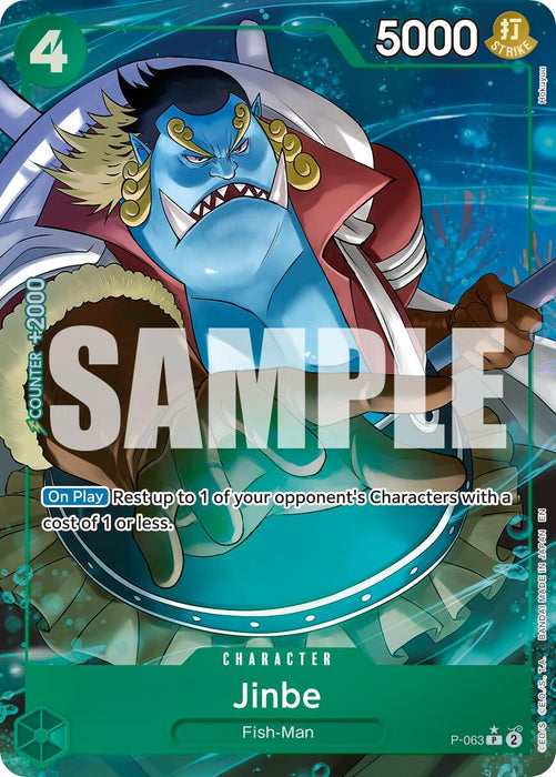 Image for Jinbe - P-063 (Alternate Art) (P-063) (Foil) [Premium Booster -The Best- Vol. 2] - One Piece Card Game