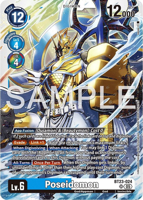 Poseidomon (BT23-024) (Foil) [Hackers' Slumber]