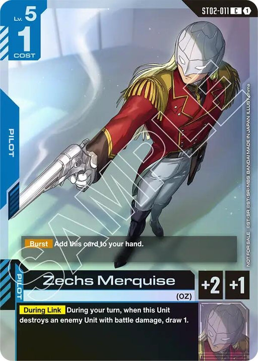 Image for Zechs Merquise (Championship Participation Pack 01) (ST02-011) (Holofoil) [Gundam Promotional Cards] - Gundam Card Game