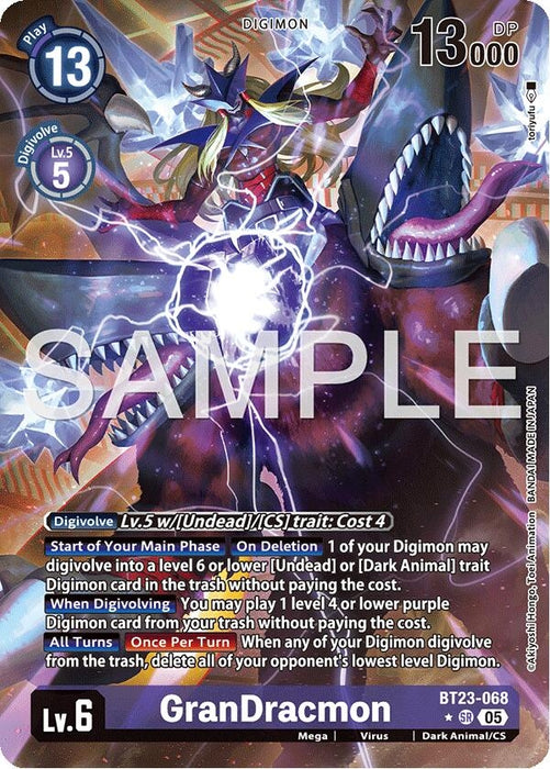 GranDracmon (Alternate Art) (BT23-068 SR) (Foil) [Hackers' Slumber]