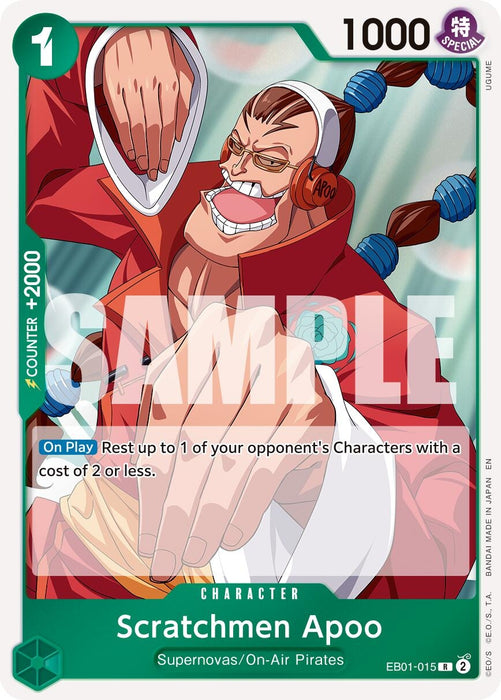 Image for Scratchmen Apoo - EB01-015 (Reprint) (EB01-015) (Foil) [Premium Booster -The Best- Vol. 2] - One Piece Card Game