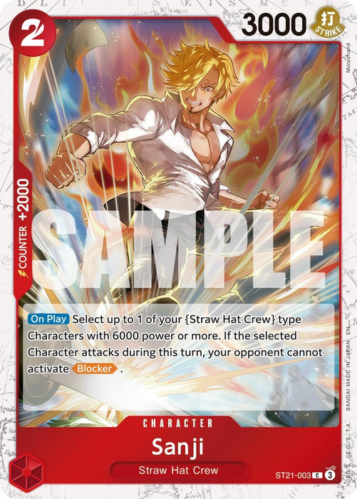 Image for Sanji - ST21-003 (Pirate Foil) (ST21-003) (Foil) [Premium Booster -The Best- Vol. 2] - One Piece Card Game