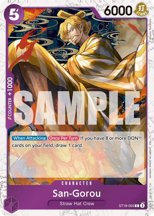 Image for San-Gorou (Pirate Foil) (ST18-003) (Foil) [Premium Booster -The Best- Vol. 2] - One Piece Card Game