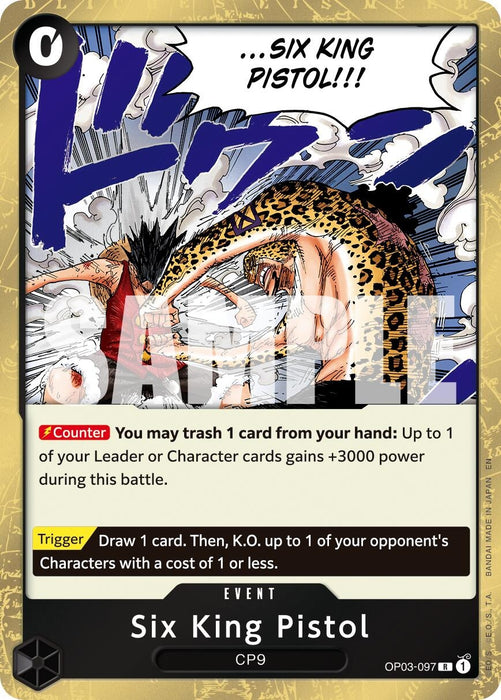 Image for Six King Pistol (Reprint) (OP03-097) (Foil) [Premium Booster -The Best- Vol. 2] - One Piece Card Game