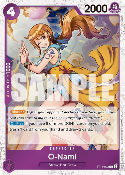 Image for O-Nami (Pirate Foil) (ST18-002) (Foil) [Premium Booster -The Best- Vol. 2] - One Piece Card Game