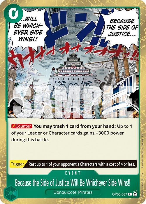 Image for Because the Side of Justice Will Be Whichever Side Wins!! (Reprint) (OP05-037) (Foil) [Premium Booster -The Best- Vol. 2] - One Piece Card Game