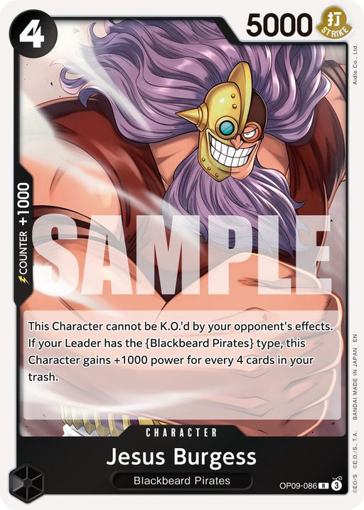 Image for Jesus Burgess (Reprint) (OP09-086) (Foil) [Premium Booster -The Best- Vol. 2] - One Piece Card Game