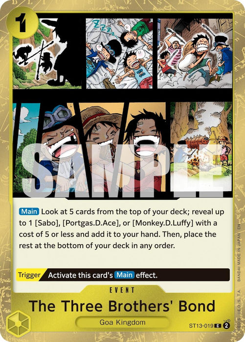 Image for The Three Brothers' Bond (Pirate Foil) (ST13-019) (Foil) [Premium Booster -The Best- Vol. 2] - One Piece Card Game