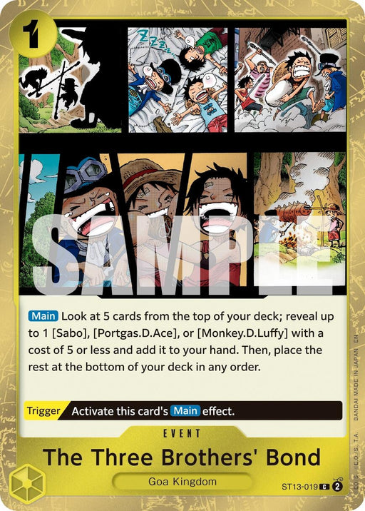 Image for The Three Brothers' Bond (Pirate Foil) (ST13-019) (Foil) [Premium Booster -The Best- Vol. 2] - One Piece Card Game