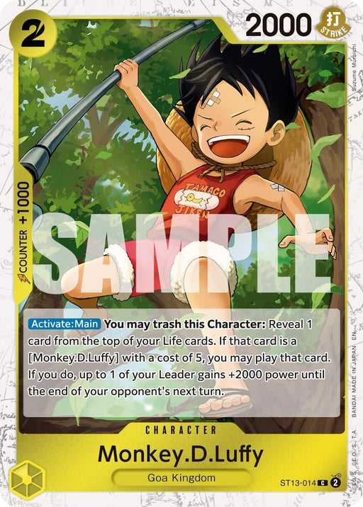 Image for Monkey.D.Luffy - ST13-014 (Pirate Foil) (ST13-014) (Foil) [Premium Booster -The Best- Vol. 2] - One Piece Card Game