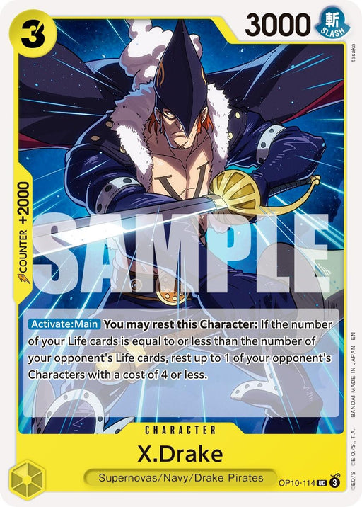Image for X.Drake (Reprint) (OP10-114) [Premium Booster -The Best- Vol. 2] - One Piece Card Game
