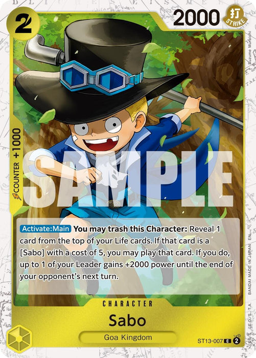 Image for Sabo - ST13-007 (Pirate Foil) (ST13-007) (Foil) [Premium Booster -The Best- Vol. 2] - One Piece Card Game
