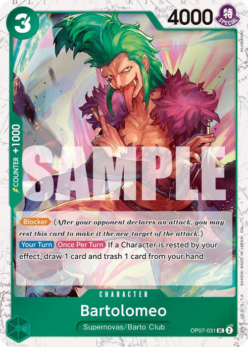 Image for Bartolomeo (Pirate Foil) (OP07-031) (Foil) [Premium Booster -The Best- Vol. 2] - One Piece Card Game