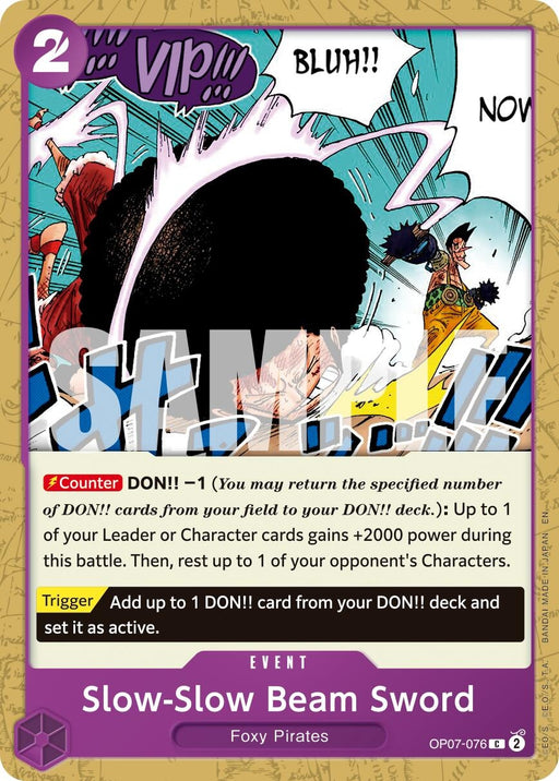 Image for Slow-Slow Beam Sword (Reprint) (OP07-076) [Premium Booster -The Best- Vol. 2] - One Piece Card Game