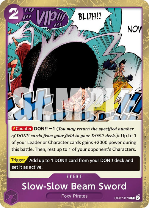 Slow-Slow Beam Sword (Pirate Foil) (OP07-076) (Foil) [Premium Booster -The Best- Vol. 2]