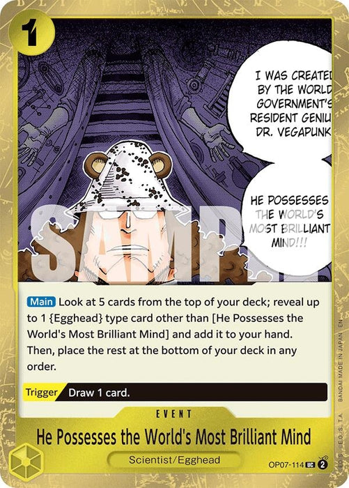 He Possesses the World's Most Brilliant Mind (Pirate Foil) (OP07-114) (Foil) [Premium Booster -The Best- Vol. 2]