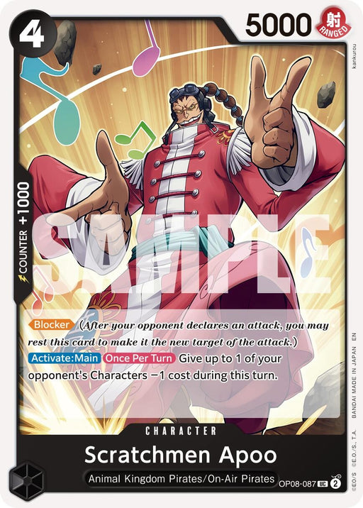 Image for Scratchmen Apoo - OP08-087 (Reprint) (OP08-087) [Premium Booster -The Best- Vol. 2] - One Piece Card Game