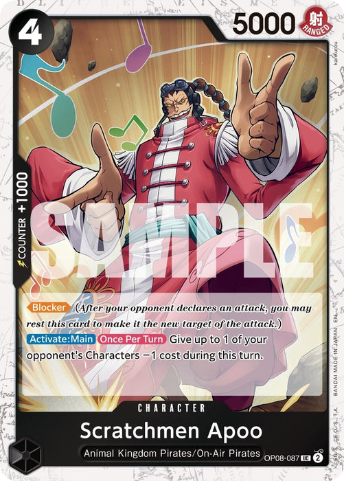 Image for Scratchmen Apoo - OP08-087 (Pirate Foil) (OP08-087) (Foil) [Premium Booster -The Best- Vol. 2] - One Piece Card Game