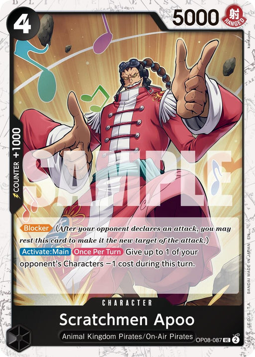 Image for Scratchmen Apoo - OP08-087 (Pirate Foil) (OP08-087) (Foil) [Premium Booster -The Best- Vol. 2] - One Piece Card Game
