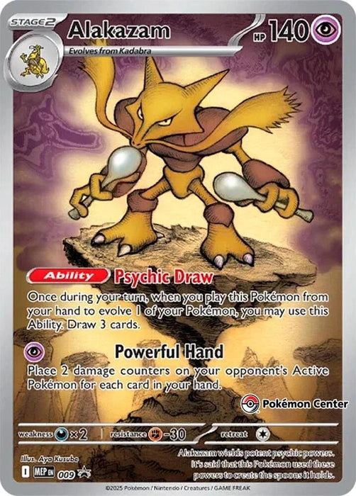 Alakazam - 009 (Pokemon Center Exclusive) (009) (Holofoil) [ME: Mega Evolution Promo]