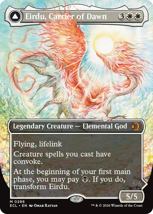 Image for Eirdu, Carrier of Dawn (Borderless) (286) (Foil) [Lorwyn Eclipsed] - Magic: The Gathering