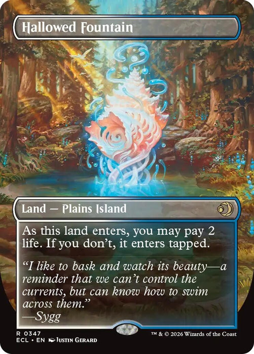 Image for Hallowed Fountain (Borderless) (347) (Foil) [Lorwyn Eclipsed] - Magic: The Gathering