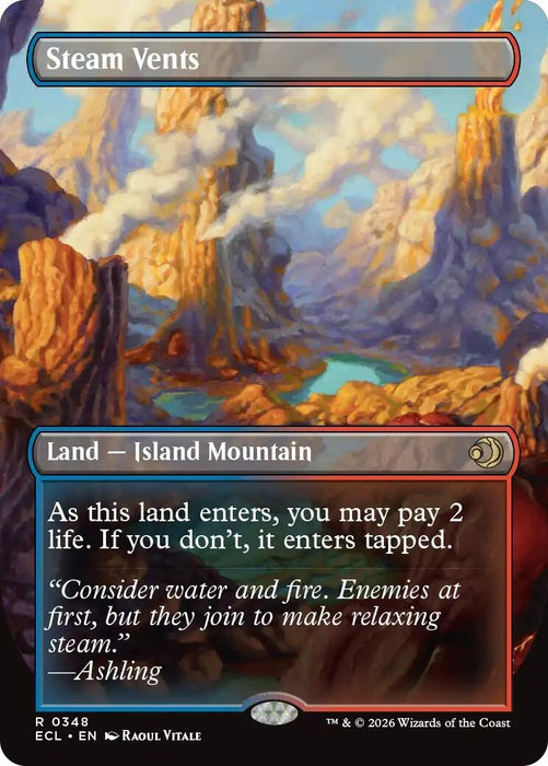 Image for Steam Vents (Borderless) (348) (Foil) [Lorwyn Eclipsed] - Magic: The Gathering