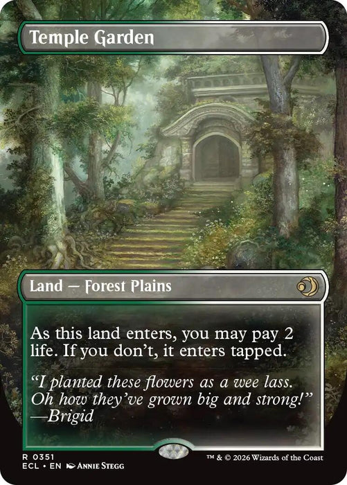 Image for Temple Garden (Borderless) (351) (Foil) [Lorwyn Eclipsed] - Magic: The Gathering