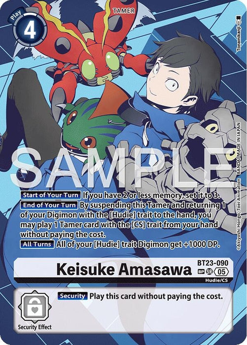 Keisuke Amasawa (SP) (BT23-090 SR) (Foil) [Hackers' Slumber]