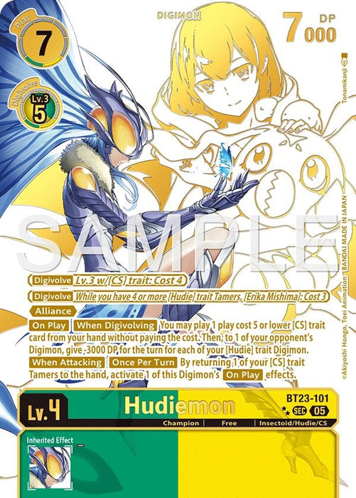 Hudiemon (Rare Pull) (BT23-101 SEC) (Foil) [Hackers' Slumber]