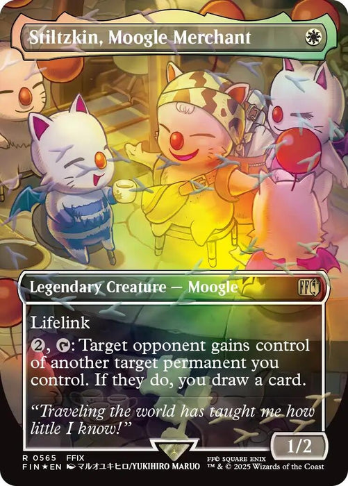 Image for Stiltzkin, Moogle Merchant (Borderless) (Chocobo Track Foil) (565) (Foil) [FINAL FANTASY] - Magic: The Gathering