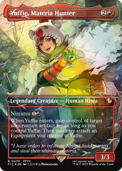 Image for Yuffie, Materia Hunter (Borderless) (Chocobo Track Foil) (470) (Foil) [FINAL FANTASY] - Magic: The Gathering