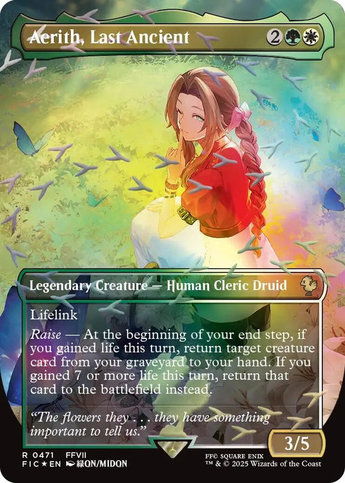 Image for Aerith, Last Ancient (Borderless) (Chocobo Track Foil) (471) (Foil) [FINAL FANTASY] - Magic: The Gathering