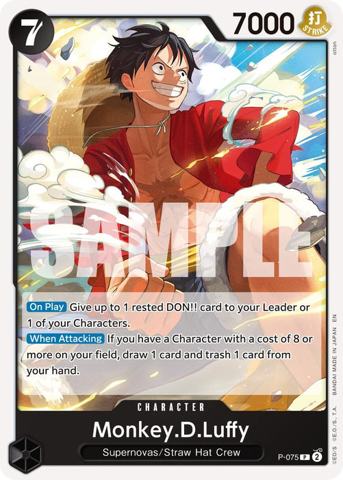Monkey.D.Luffy - P-075 (Pirate Foil) (P-075) (Foil) [Premium Booster -The Best- Vol. 2]