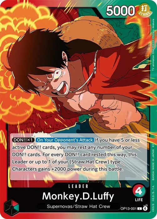 Image for Monkey.D.Luffy (001) (OP13-001) [Carrying On His Will] - One Piece Card Game