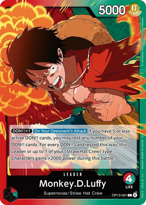 Image for Monkey.D.Luffy (001) (OP13-001) [Carrying On His Will] - One Piece Card Game