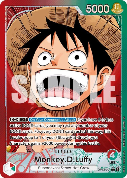 Image for Monkey.D.Luffy (001) (Alternate Art) (OP13-001) (Foil) [Carrying On His Will] - One Piece Card Game