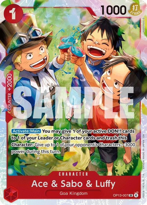 Image for Ace & Sabo & Luffy (OP13-007) (Foil) [Carrying On His Will] - One Piece Card Game