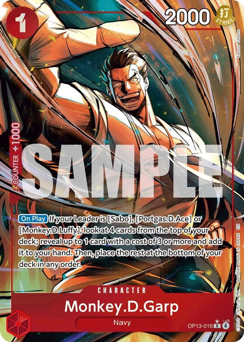 Monkey.D.Garp (Alternate Art) (OP13-016) (Foil) [Carrying On His Will]