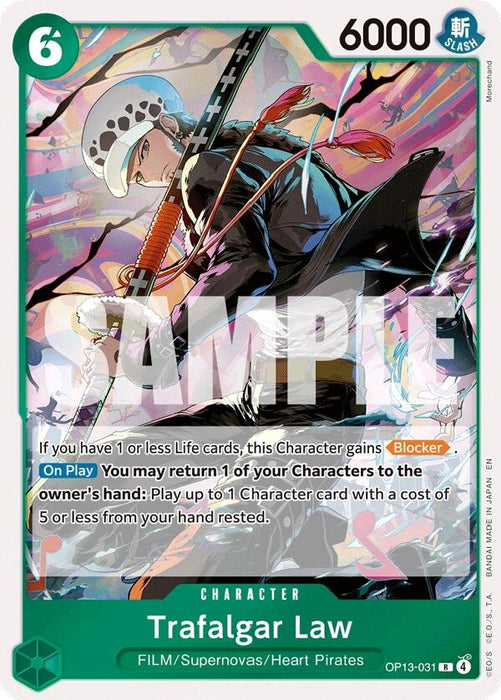 Image for Trafalgar Law (OP13-031) (Foil) [Carrying On His Will] - One Piece Card Game