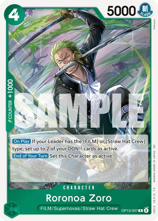 Image for Roronoa Zoro (OP13-037) (Foil) [Carrying On His Will] - One Piece Card Game