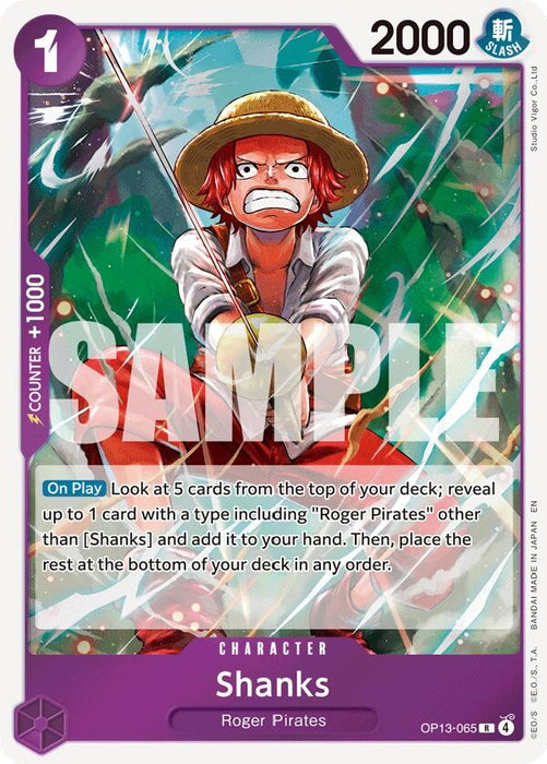 Image for Shanks (065) (OP13-065) (Foil) [Carrying On His Will] - One Piece Card Game