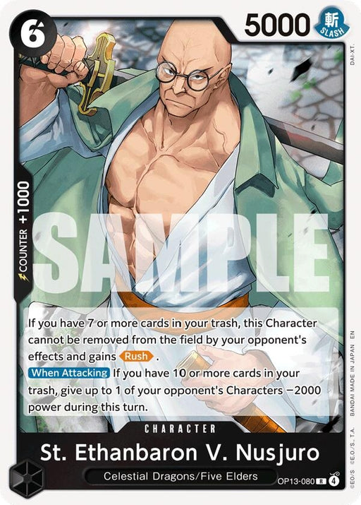 Image for St. Ethanbaron V. Nusjuro (OP13-080) (Foil) [Carrying On His Will] - One Piece Card Game
